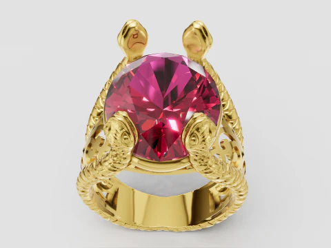 Oval Design Garnet pendant 3D Print Model
