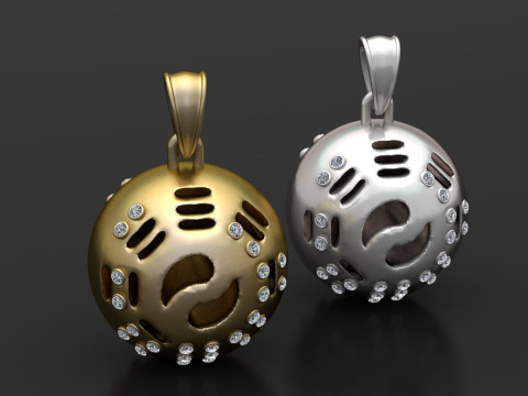 Diamond Yellow Gold Fine Necklaces PENDENT 3D-Druckmodell