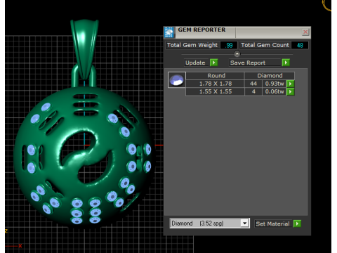 Diamond Yellow Gold Fine Necklaces PENDENT 3D Print Model