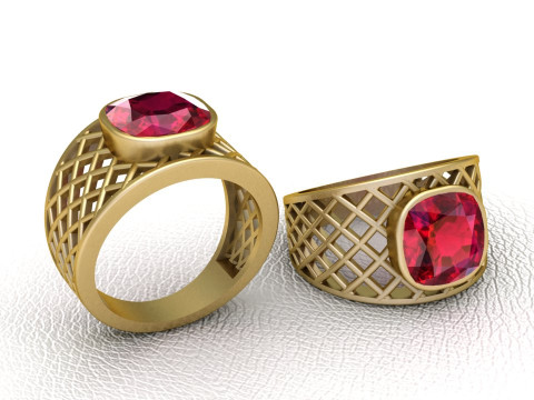 Gold Plated Brass Ring 3D-Druckmodell