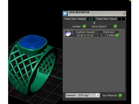 Gold Plated Brass Ring 3D Print Model