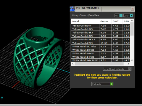Gold Plated Brass Ring 3D Print Model