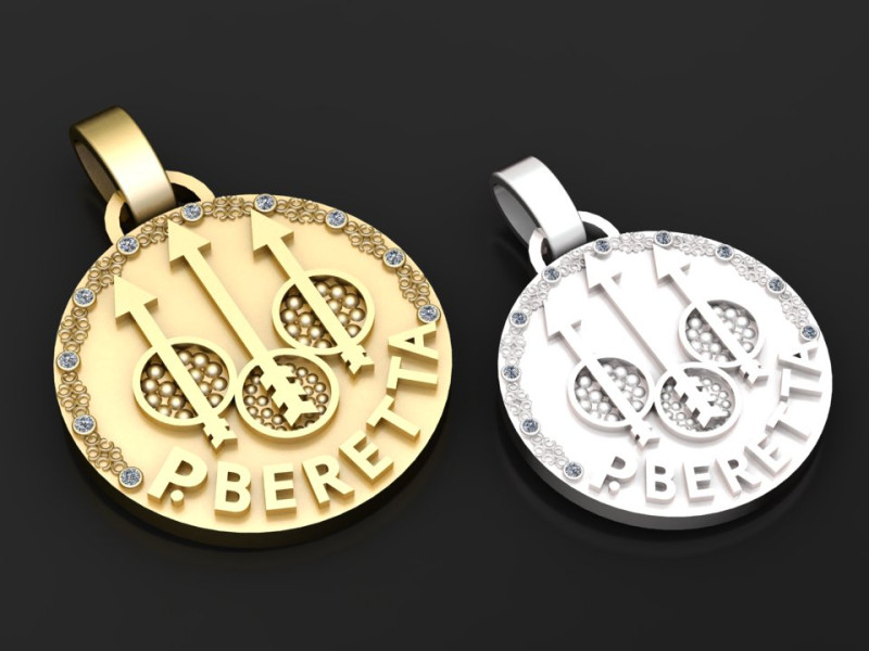 ゴールドペンダント 3Dプリントモデル .c4d .max .obj .3ds .fbx .stl .blend 