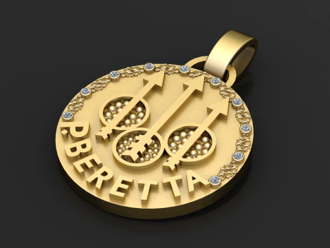 Gold pendant 3D Print Model
