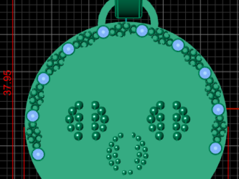 ゴールドペンダント 3Dプリントモデル