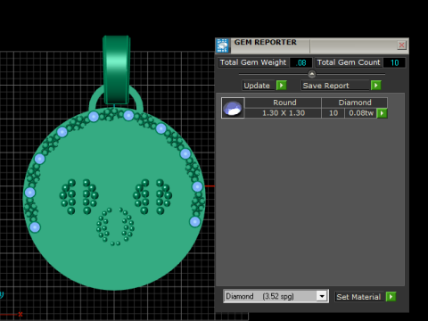 ゴールドペンダント 3Dプリントモデル