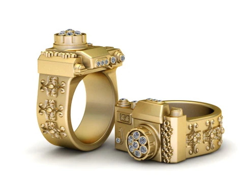 Pingente de rel&oacute;gio de c&acirc;mera Modelo de Impressão 3D