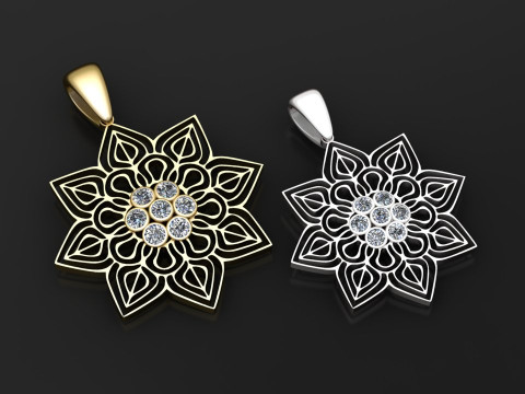 Yellow Gold Necklaces pendent 3D Print Model