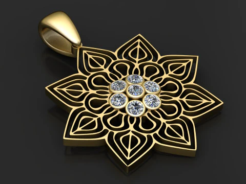 Yellow Gold Necklaces pendent 3D Print Model