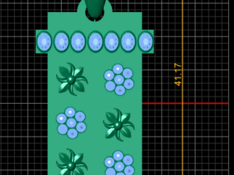 Rectangular floral pendant 3D Print Model