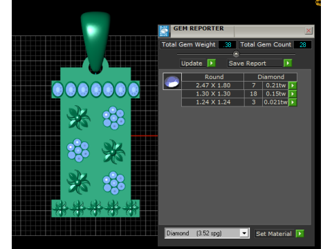 Rectangular floral pendant 3D-Druckmodell