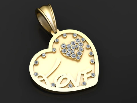 Heart love pendant 3D Print Model