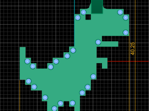 Pixel dinosaur pendant 3D-Druckmodell