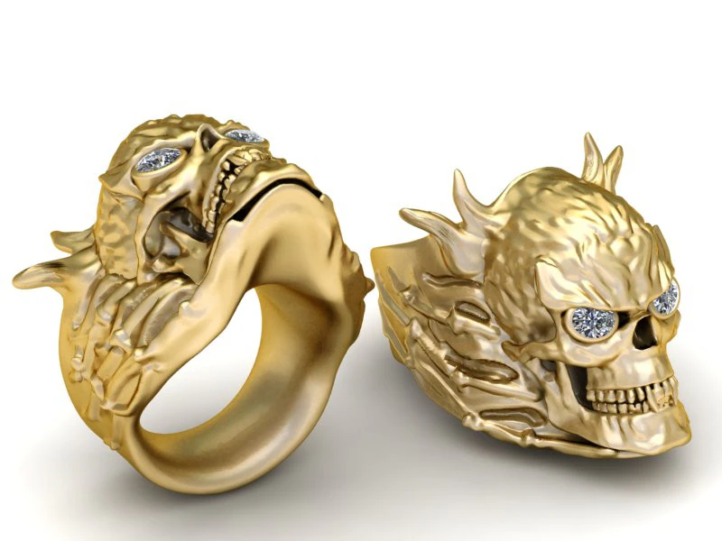 Skull gold pendent 3D Print Model .c4d .max .obj .3ds .fbx .stl .blend 
