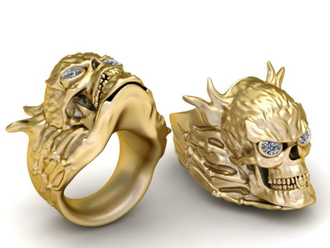 Skull gold pendent 3D-Druckmodell