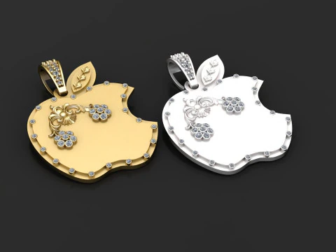 Кулон надкушенное яблоко 3D Принт Модель