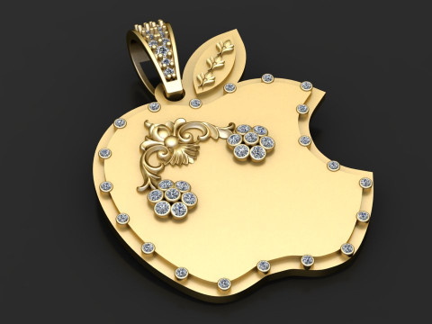 Bitten apple pendant 3D Принт Модель