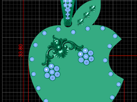 Bitten apple pendant 3D Принт Модель