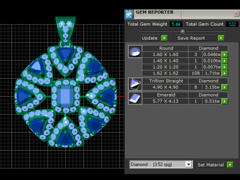 Ruby cluster pendant Modèles 3D en vedette