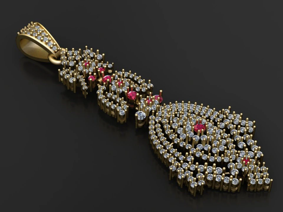 Teardrop diamond pendant 3D Print Model .c4d .max .obj .3ds .fbx .stl .blend