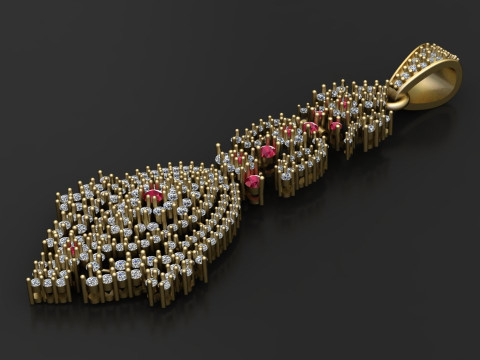 Teardrop diamond pendant 3Dプリントモデル