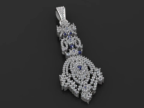 Teardrop diamond pendant 3D Print Model
