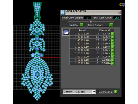 Teardrop diamond pendant 3Dプリントモデル