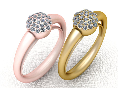 Rose gold diamond ring 3D-Druckmodell