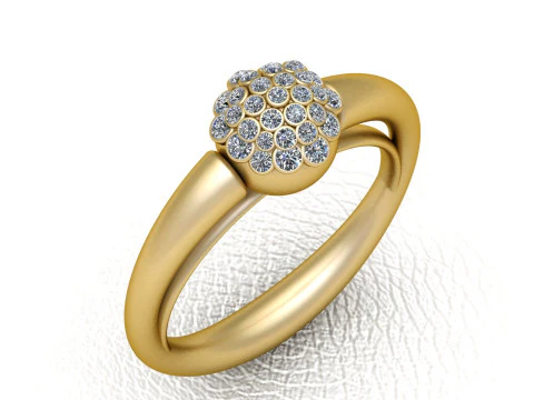 Rose gold diamond ring 3D Print Model