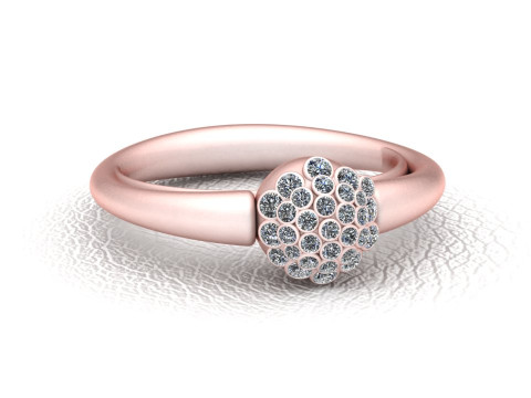 Rose gold diamond ring 3Dプリントモデル