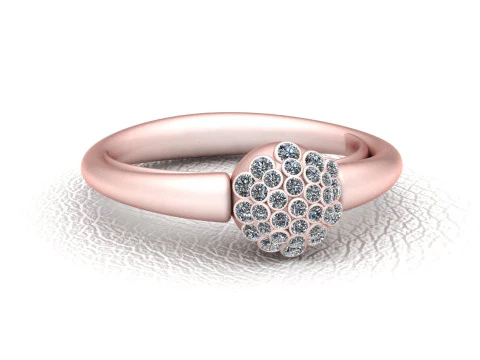 Rose gold diamond ring 3D Print Model