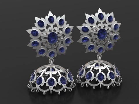 Diamond-studded design pendant Modèles 3D en vedette