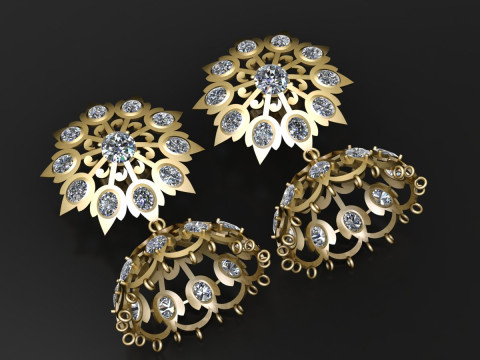 Diamond-studded design pendant Model do druku 3D