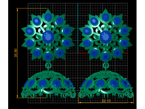 Diamond-studded design pendant Model do druku 3D