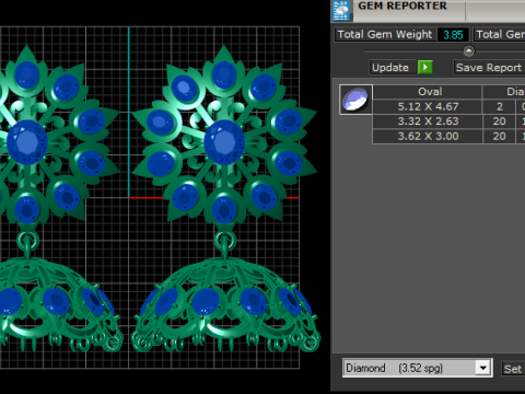 Diamond-studded design pendant Model do druku 3D