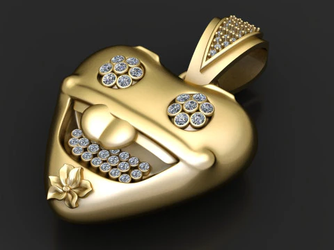 Smiley face pendant 3D Print Model