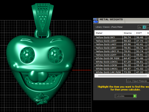 Smiley face pendant 3D Print Model