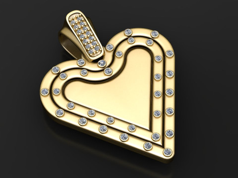 Gold diamond pendant Modèles 3D en vedette
