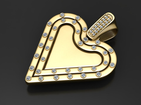 Gold diamond pendant Modèles 3D en vedette