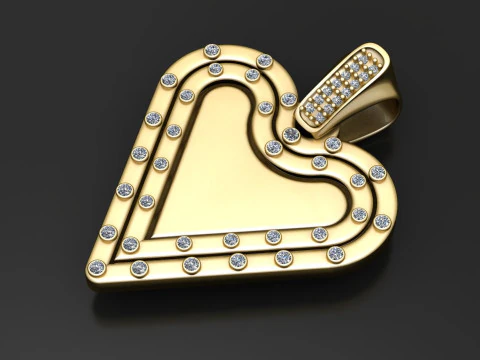 Gold diamond pendant 3D Print Model