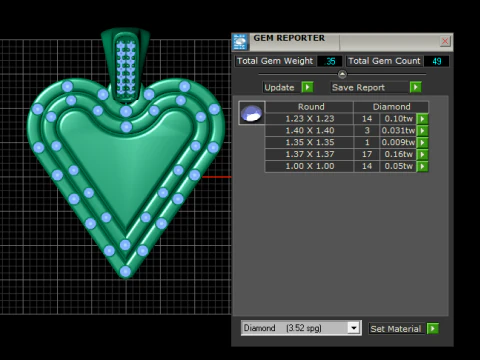 Gold diamond pendant 3D Print Model