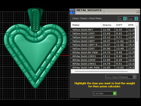 Gold diamond pendant 3D Print Model