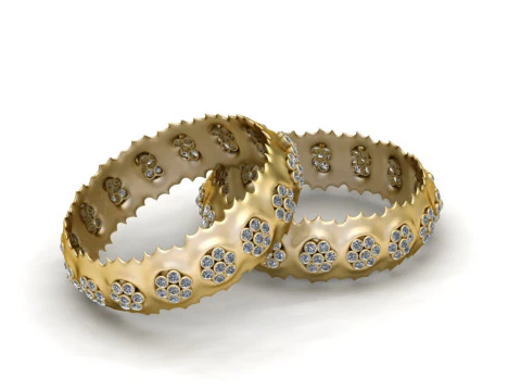 Gold bangles design 3D Print Model