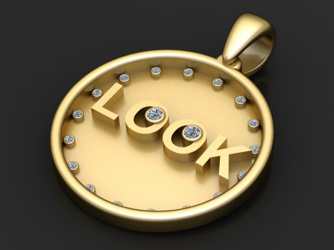 Custom text pendant Modelo de Impressão 3D
