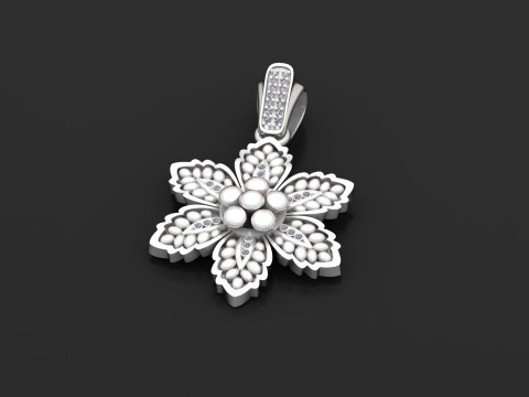 Gold flower jewelry Model Cetak 3D