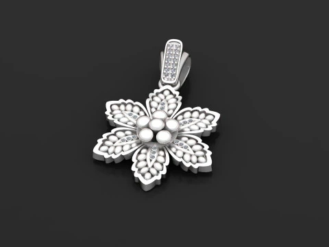 Gold flower jewelry 3D Print Model