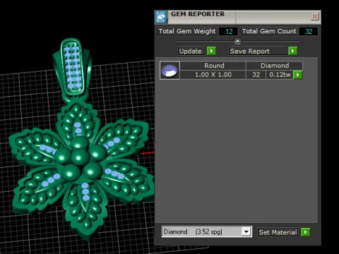 Gold flower jewelry 3D Print Model