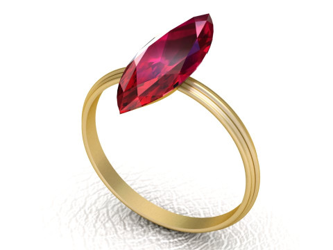 Gold gemstone ring 3Dプリントモデル
