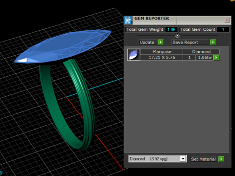 Gold gemstone ring 3Dプリントモデル