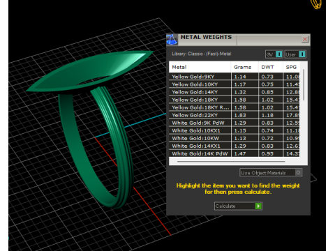 Gold gemstone ring 3Dプリントモデル